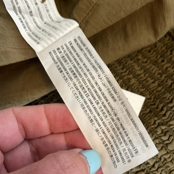 ABERCROMBIE & FITCH NWT Olive Green Linen Square Neck Crop Tank Top Smock XL - Picture 10 of 12